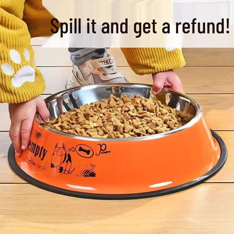 Anti-Spill Stainless Steel Pet Bowl for Dogs & Cats - Available in Small & Large Sizes