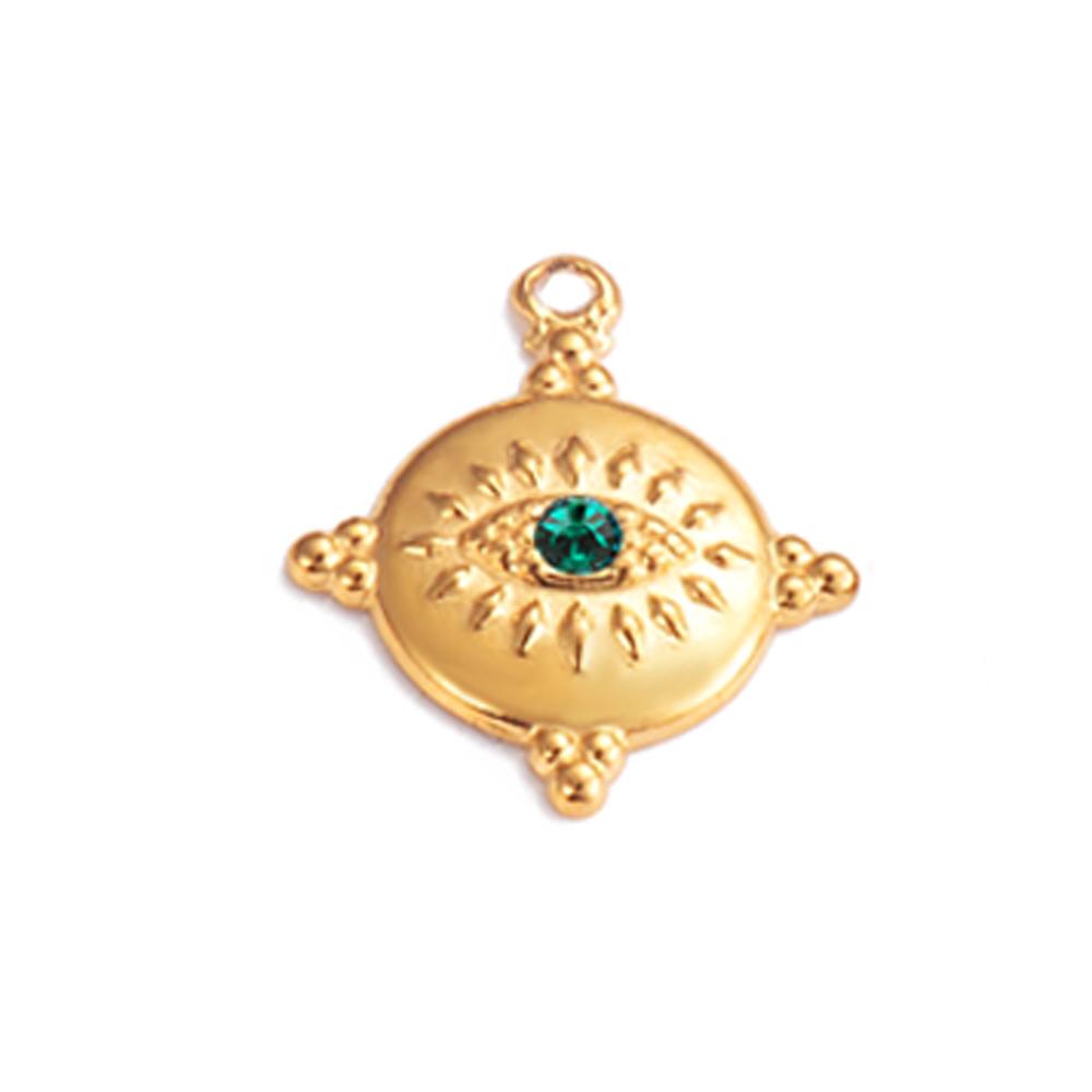Wholesale 5pcs/lot Stainless Steel Gold Color Evil Eye Charms Handmade Craft DIY Necklaces Earrings Jewelry Making Accessories