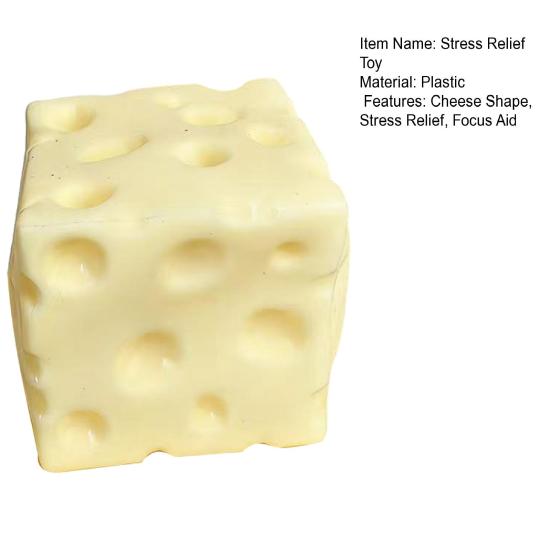 1/2/3Pcs Flour Filled Cheese Squeeze Toy Stress Relief Cheese Cube Fidget Toy Relaxation Focus Aid Soft Stress Ball Simulated Cheese Sensory Toy