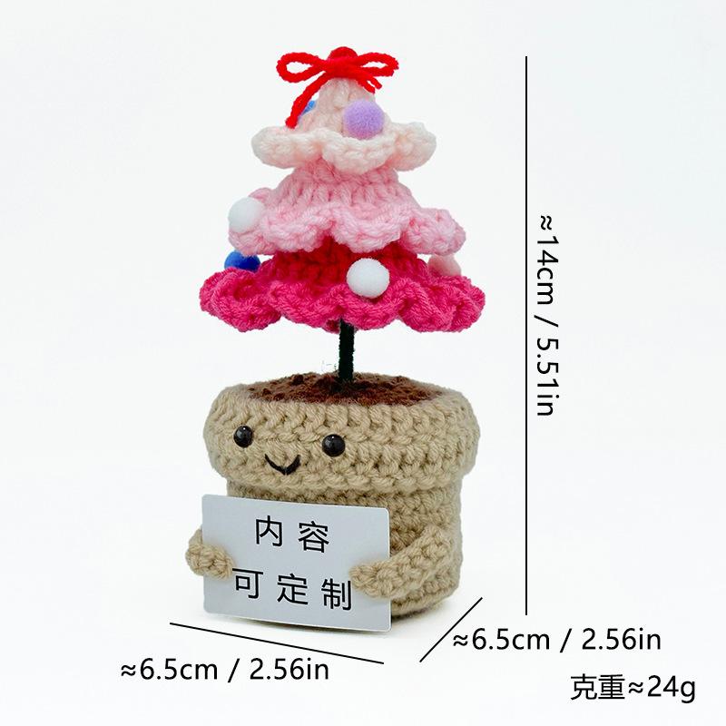 Christmas Tree Car Pendant Color Christmas Tree Woolen Handmade Hook Weaving Gift Creative Pendant Gift Ornament Doll Bag Cloth