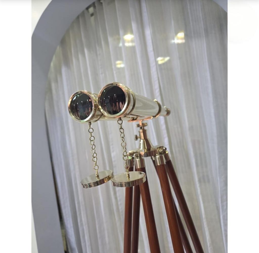 Binoclu din Alamă Gravat Personalizat Telescop Nautic pe Trepied din Lemn Crăciun Ziua Îndrăgostiților Zi de Naștere Sărbătoare Decor pentru Casă Cadou Personalizat