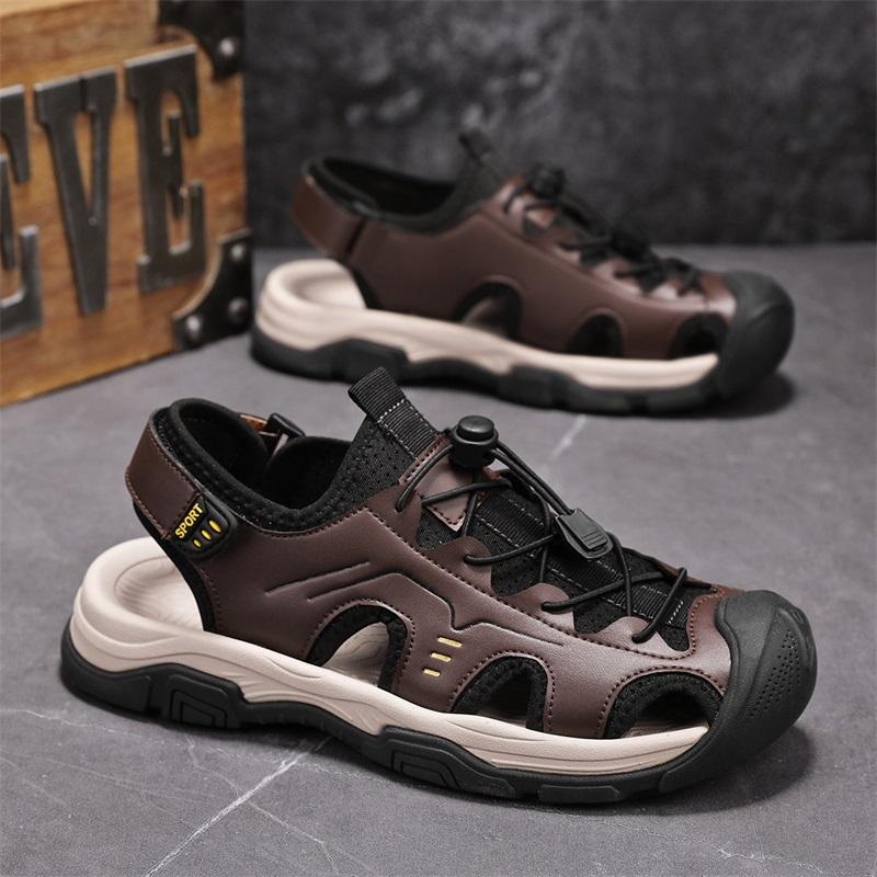 Fashion Retro Style Comfortable Mens Sandals Summer Walking Shoes Hot Sale Male Wading Aqua Shoes Outdoor Beach Flats Roma Mesh Sneakers