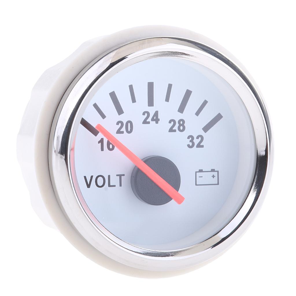 52mm (2'') Waterproof & Dustproof Marine Boat Voltmeter 16-32V Range
