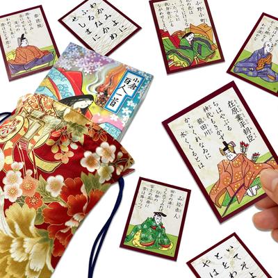 Hyakunin Isshu Karuta s prenosným rozhadzovaním a otáčaním Bozu Nová vnútorná súťažná Vyrobené v Japonsku (Spievajúca Karuta) Vrecúško, Karty, Zábava roka,