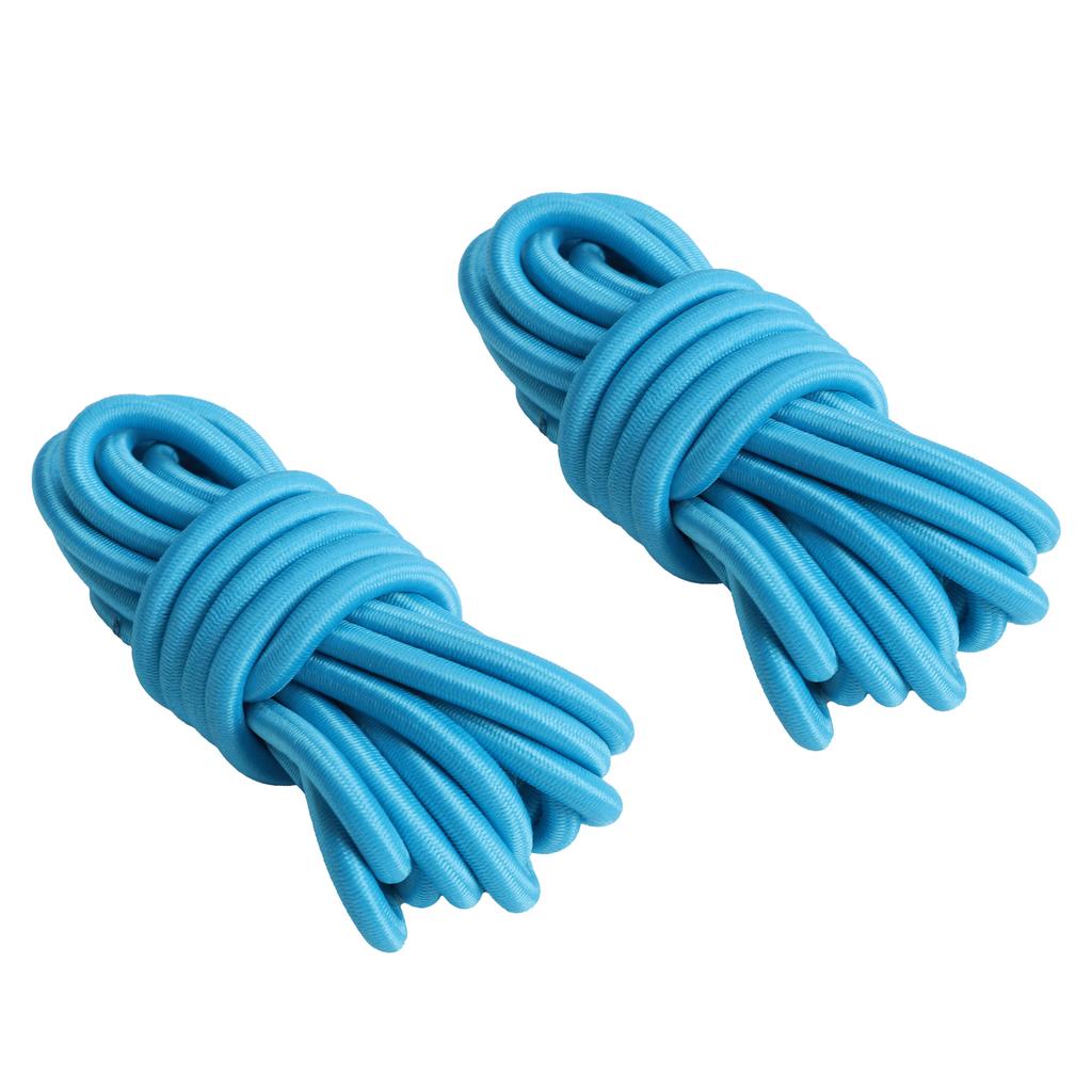 2pcs Elastic Ropes 98.4in Sun Proof Nylon Kayak Elastic Cords with Anti Slip Buckles for Paddle Surfboard Blue