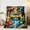 "Cosmic Tree of Life With Galaxy Design Flannel Blanket for Bedroom Living Room Sofa and Nap"