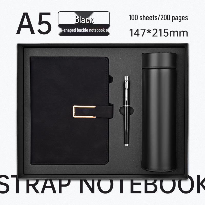 Elegant A5 U-Shaped Buckle Notebook Gift Set - Customizable for Business Meetings