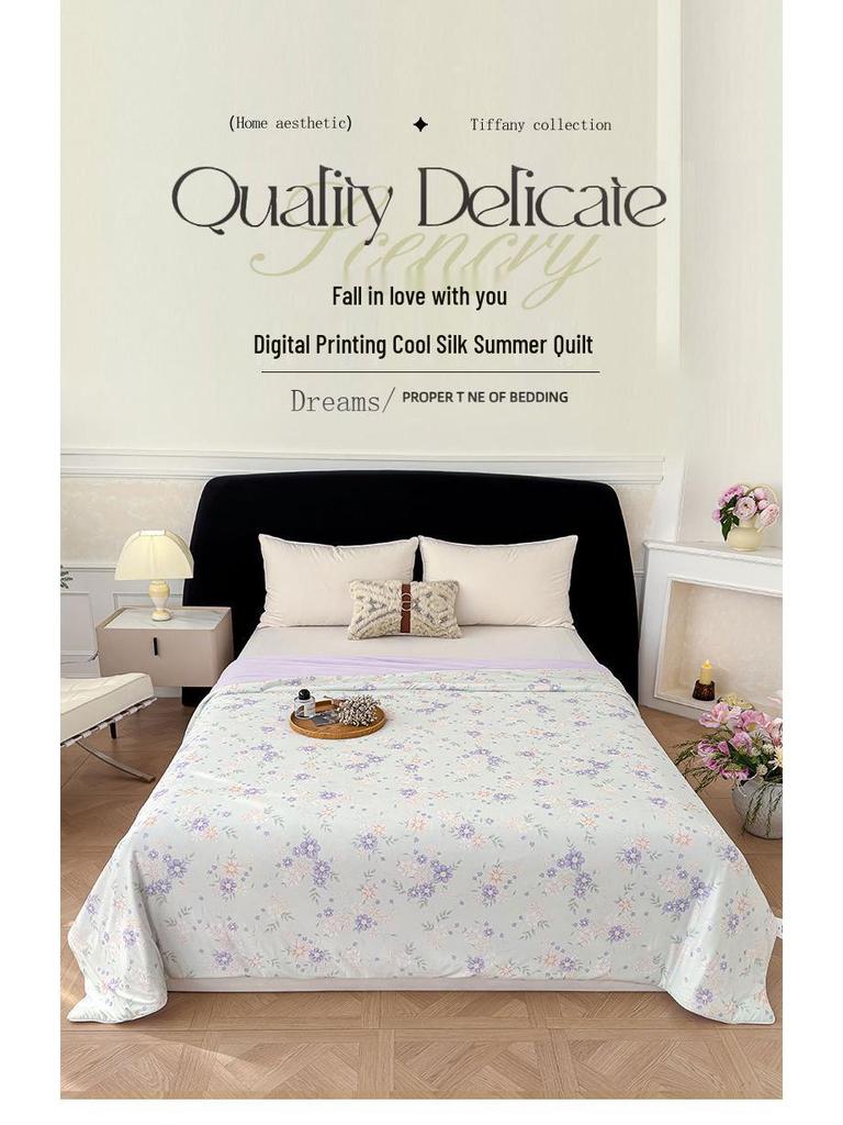 Cool Silk Summer Quilt: Lightweight, Breathable, Ideal for Home or Dorm Use