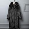 Cappotto da donna Autunno e inverno Nuovo cappotto di pelliccia Cappotto di pelliccia da donna Sezione lunga imitazione visone scamosciato con cappuccio