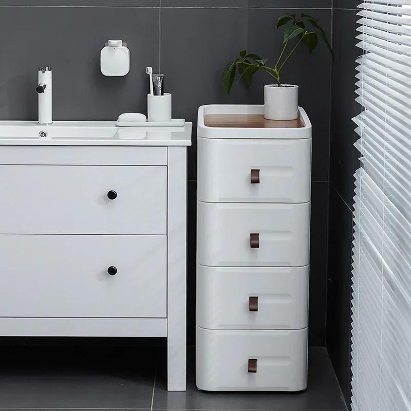 Storage Cabinet with Drawers – Multifunctional for Living Room & Bedroom, Plastic Snack Organizer Rack