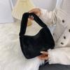 Storage Leopard Print Plush Handbag Tote Bags Hand Purses Korean Underarm Bags Flower Pattern Leopard/Stripe Fluffy Storage Bag