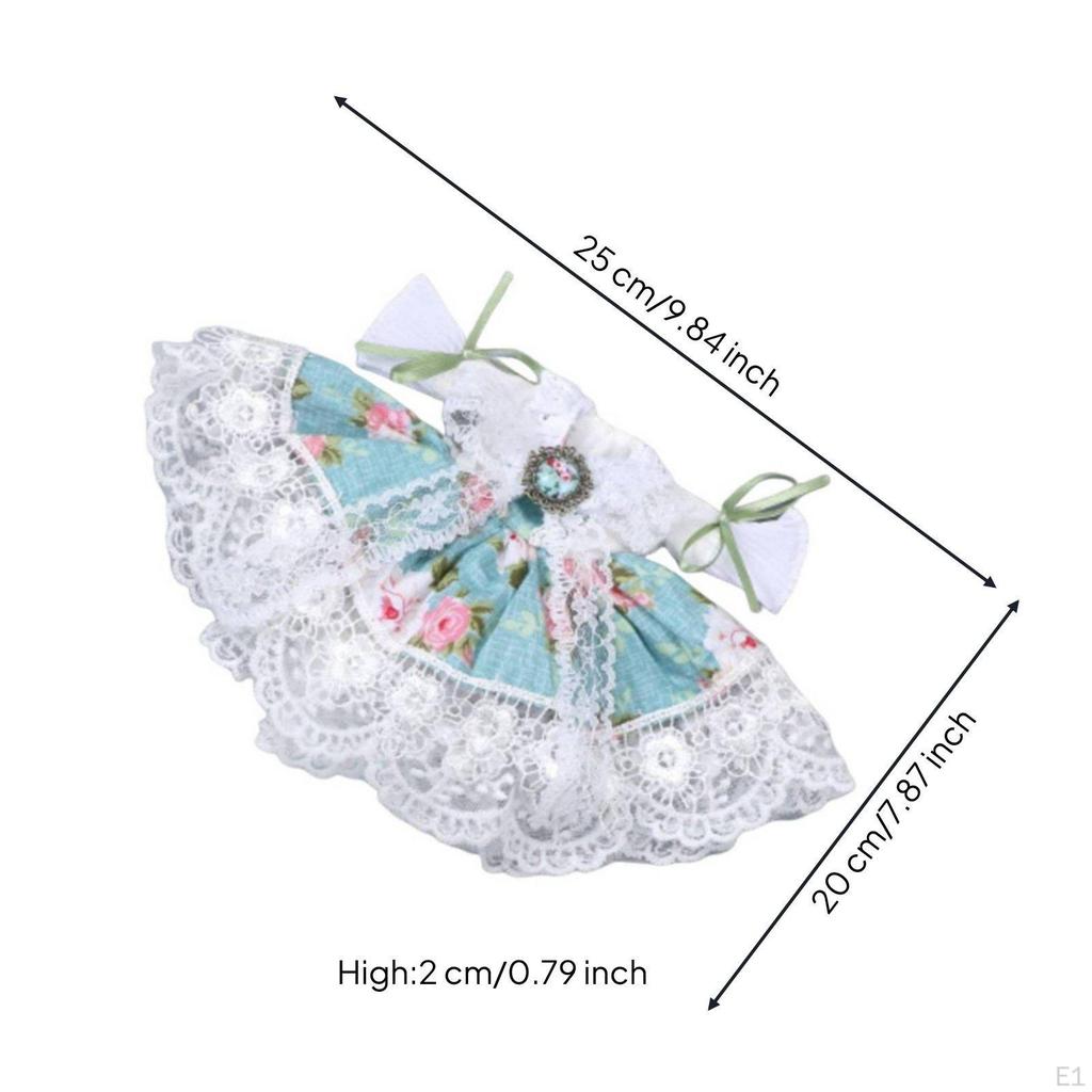 BJD Doll Dress Layered Skirt 1/6 Ruffle Details Miniature Apparel for Display, Photo