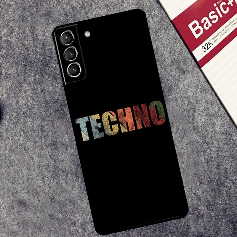 Love Techno Music Quotes Case For Samsung Galaxy S24 S26 Ultra S10 S20 S21 S22 S23 Plus S25 FE S25 Ultra Cover Coque