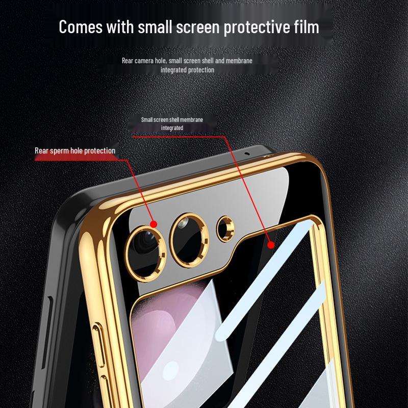 Samsung Galaxy Z Flip 5 Anti-Drop Luxury Glass Case - Full Coverage