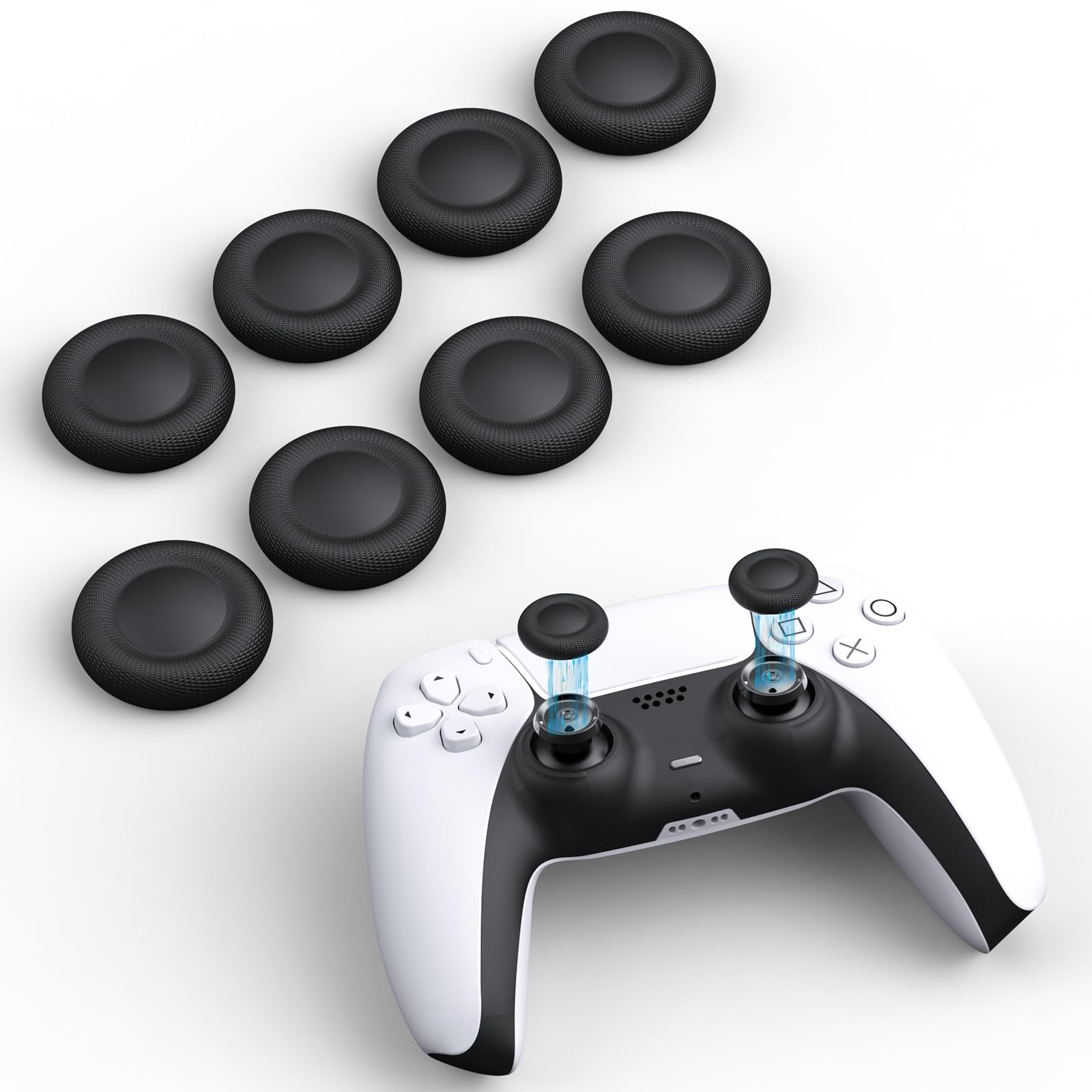 

NEWDERY PS5 Controller Replacement Stick for PS4 PS5 and PS5 Controller Edge Replacement Joystick Caps for Full Comfortable Easy Black Caps, 10-Piece чорний