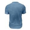 Men Black Washed Henley Neck Short Sleeve Chest Pocket Casual T Shirt