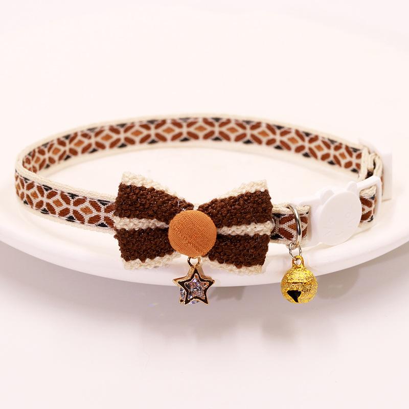 Wholesale Lightweight Breakaway Cat Collar Bowknot Printing Adjustable Kitten Collar with Bell