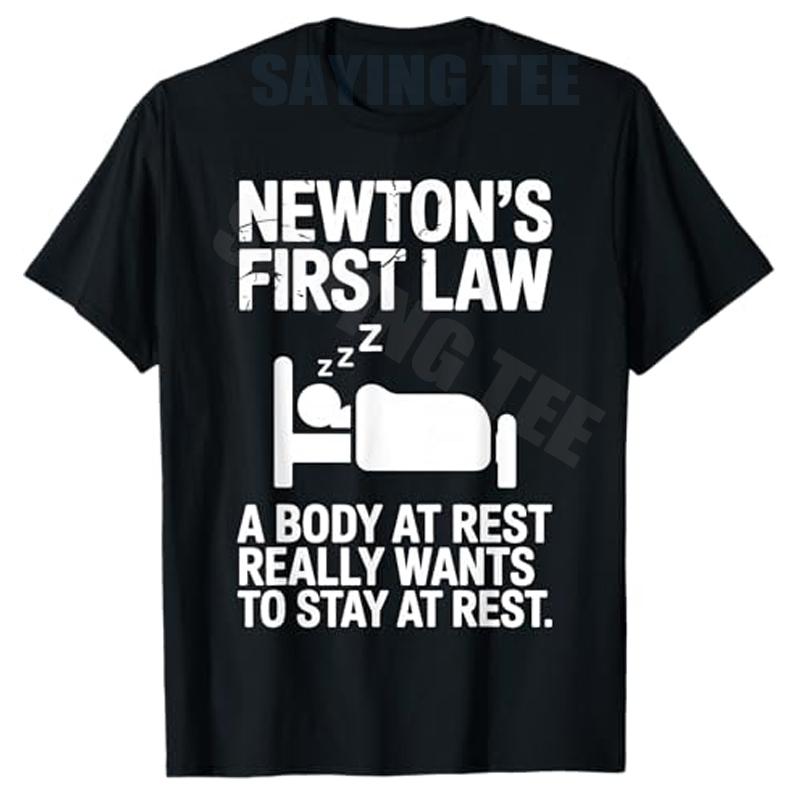 Cool Physics Art for Unisex Women Science Teacher Physics TShirt Y2k Sleeping Lover Graphic Saying Tee Letters Printed Casual Top S