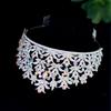 New Bride's Crown Silver AB Ribbon Headband Large Crown Crystal Water Diamond Exquisite and Luxurious Bride Accessories