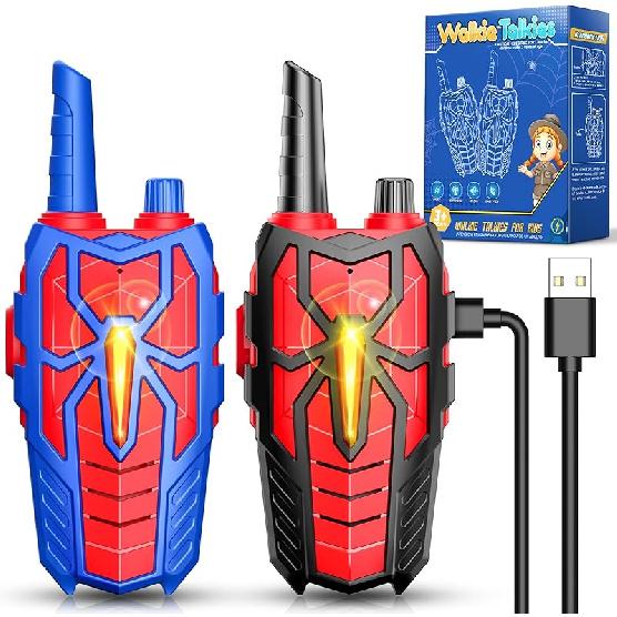 Rechargeable Walkie Talkies for Kids : Christmas Toys Gifts for Boys Ages 3 4 5 6 7 8 9 10 Kids Walkie Talkies 2 Pack Outdoor Hiking Toy for 5-7 Year