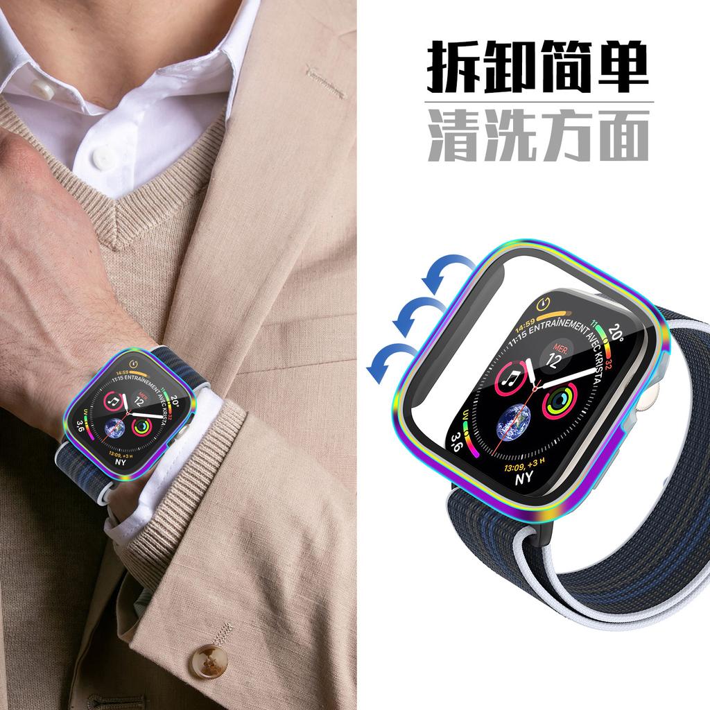 Applicable to Apple watchS11/1/1/1 Apple Watch case film integrated metal frame anti-drop protective case