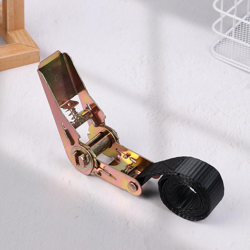 1M Cargo Ratchet Strap With Metal Buckle Adjustable Secure Tie-Down Tensioner Freight Car Fixed Tightener Rope For Luggage Goods
