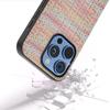 For iPhone 16 Pro Max Case Leather+PC+TPU Phone Cover Plaid Texture