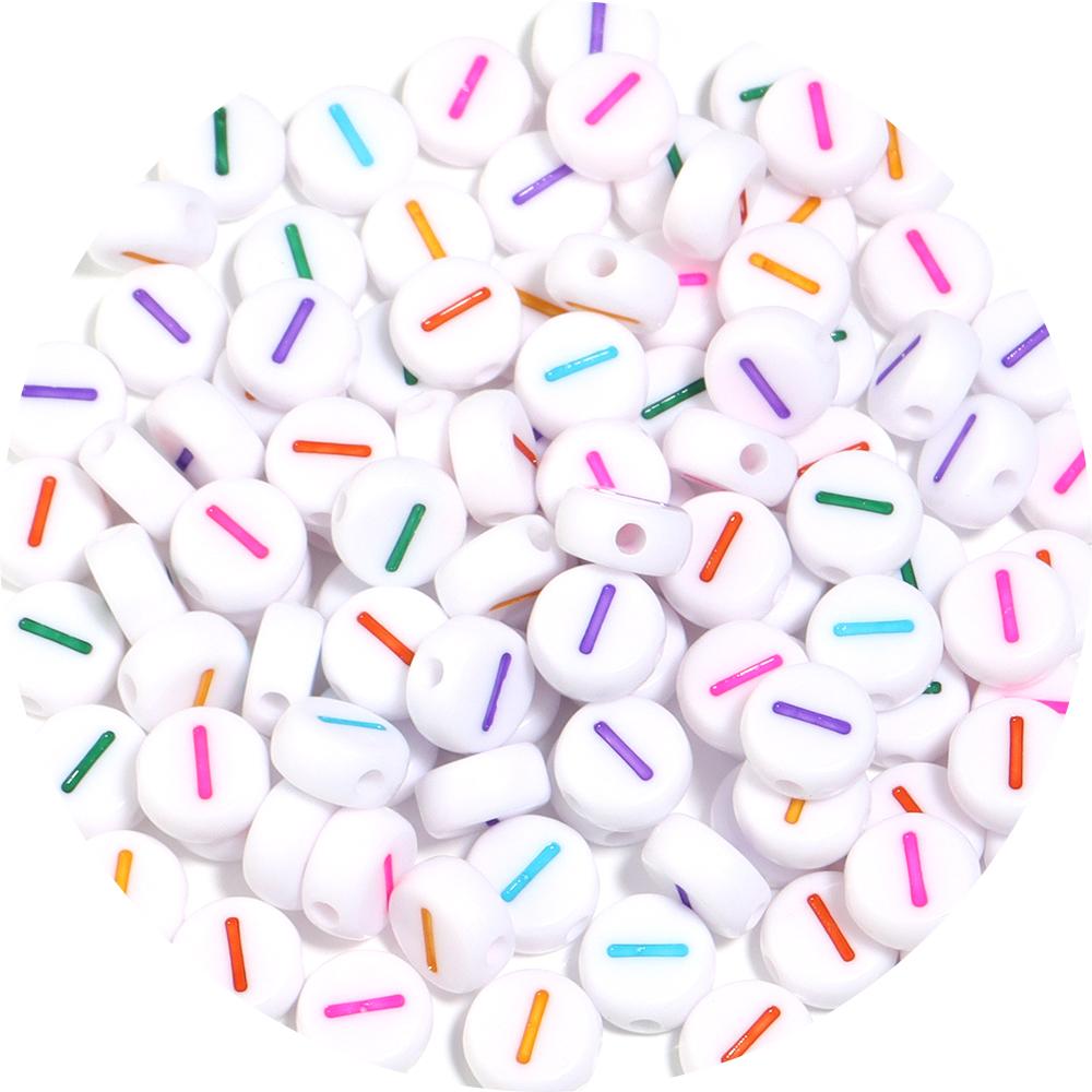 100pcs/Lot Color Acrylic Number Beads Round Flat Spacer Charm Bead for Jewelry Making DIY Bracelet Necklace Accessories