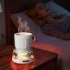 Coffee Mug Warmer Adjustable Temperature Coaster with Ambient Light Portable Drink Warmer Auto Shut-Off Anti-Slip Base Heated Mug Coaster