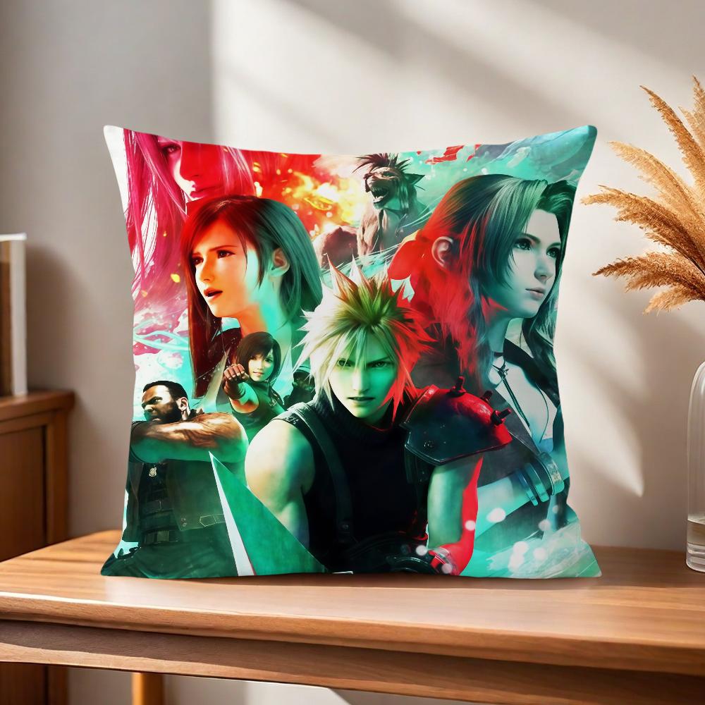 Comfortable soft Pillow Case for Sofa Living Room Home F-Fantasy office Decor Protective Covers Without Final game Pillow-Insert