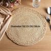 18-38cm Braided Placemat Hand Woven Hot Pad Plate Charger Round Coaster Cup Mat  Dining Table