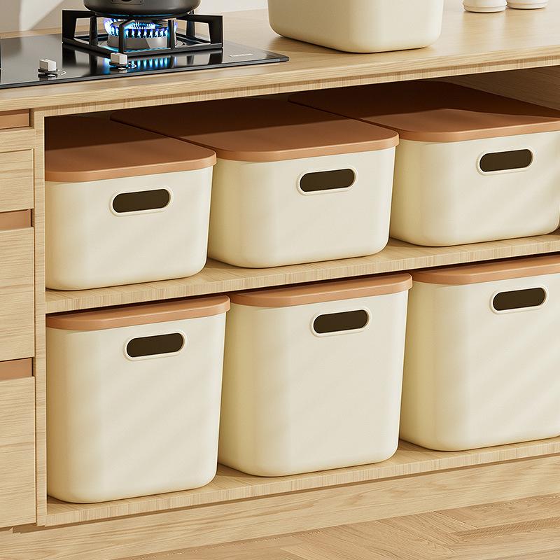 Desktop sundries storage box with lid Plastic snacks Clothing sorting box Toy storage basket Cosmetics storage box