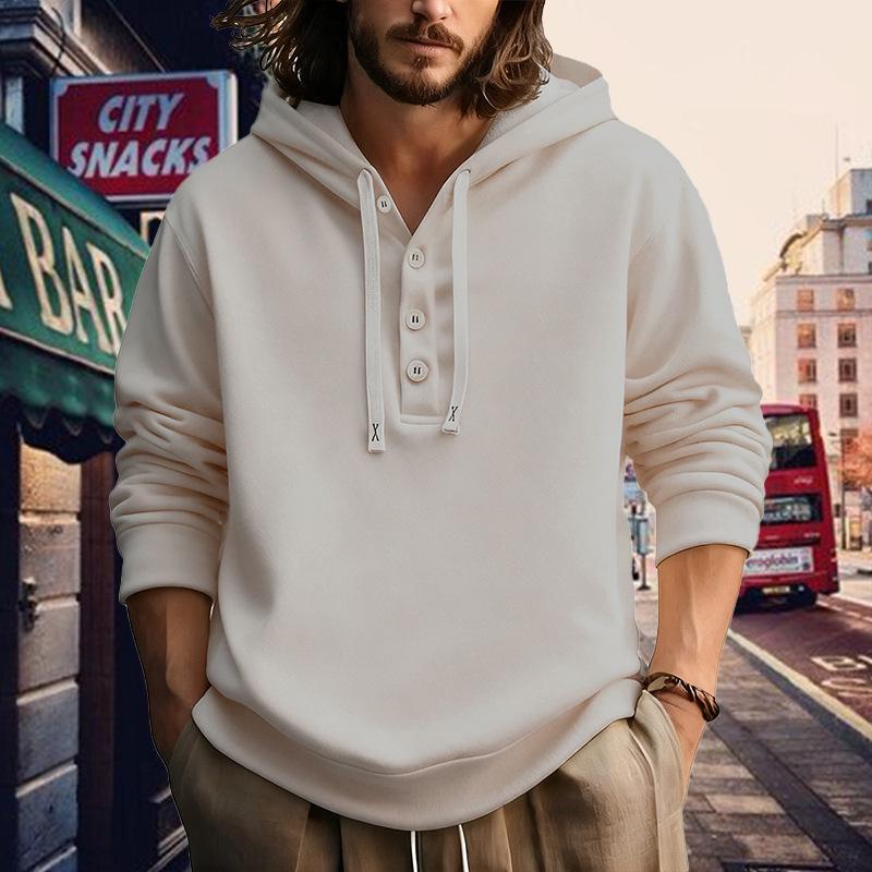 

2025 Men s British Style Cotton Autumn Hooded Pullover Jacket L світло-сірий колір