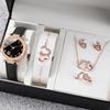 Damen Armbanduhr und Koordinierende Schmuckkollektion Anhänger Halskette Armband Ringe Ohrringe Modisches Damen Schmuckset