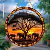 Sunset & Elephant Tree Hang Sign, Nurseries, Vintage Home Decor Wall for Bar Kitchen, Restaurant Shop Wall Decor, Farmhouse Lake Life Decor for Bedro