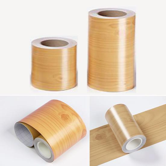 32.8FT Wood Grain Wallpaper Border Peel And Stick PVC Border Wall Decor Removable Waterproof Bathroom Mirror Frame Sticker for Bathroom Kitchen