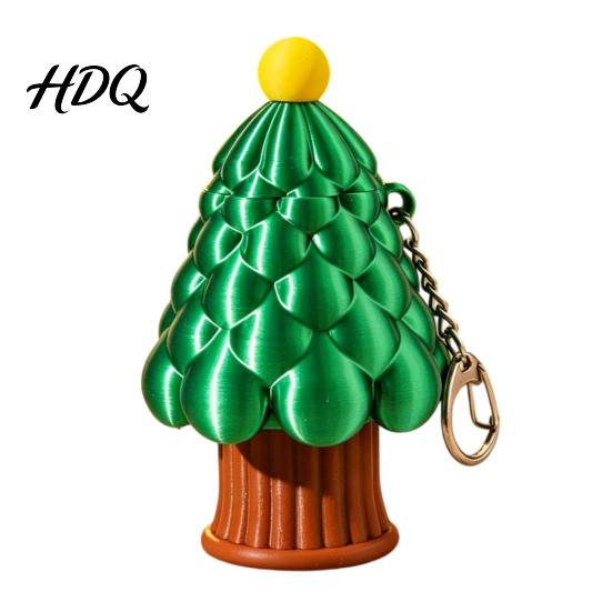 3D Printed Retractable Longsword Christmas Tree Toy Xmas Stress Relief Festive Keychain Keychain Holiday Mini Fidget Toy for Backpack Charm
