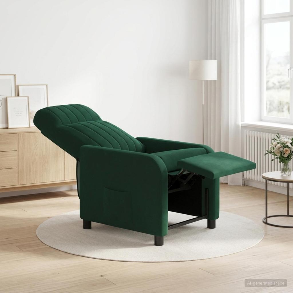 Recliner Dark Green Velvet (V)