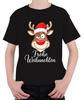 Frohe Weihnachten Rentier Rudolph Weihnachtsmütze Lustig Cartoon Unisex Kinder T