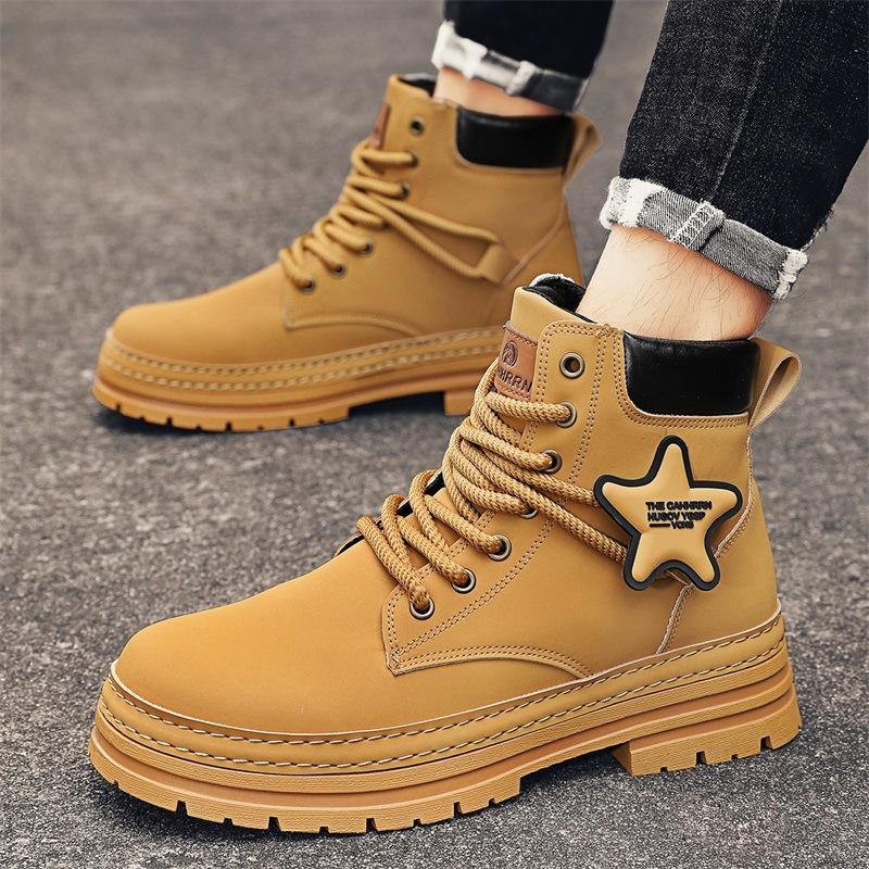 

Пара маленьких желтых ботинок, мужские зимние высокие ботинки Martin с большой головкой, мужские ботинки Locomotive Tooling, новинка 2024 года 44