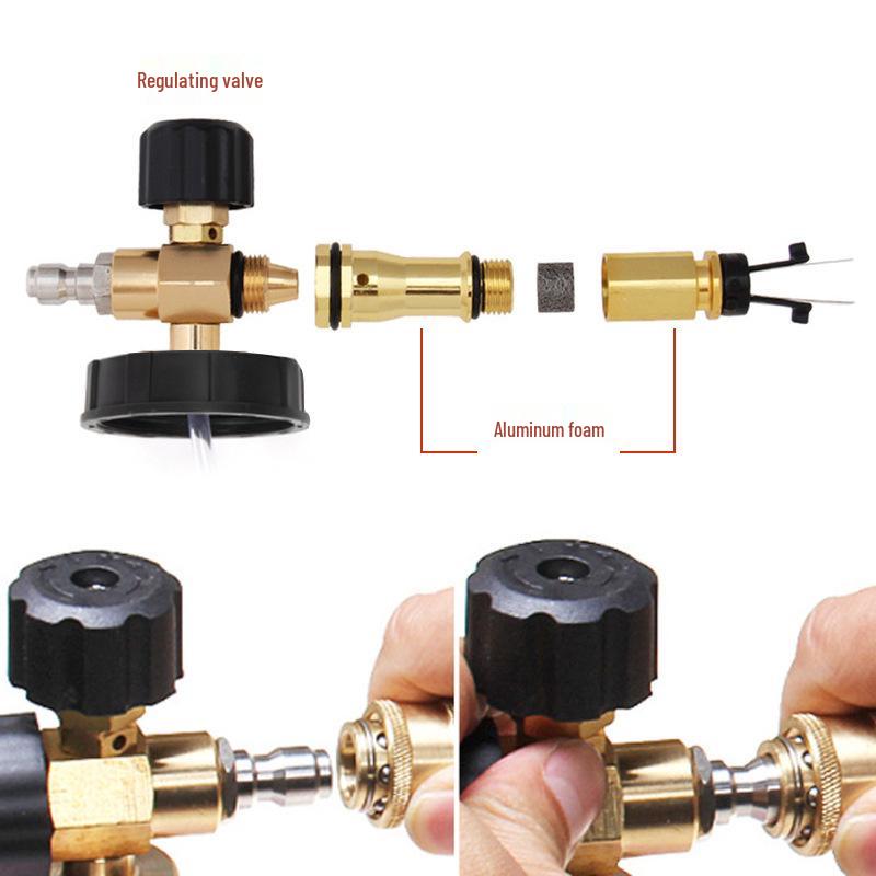 High-Pressure Foam Car Wash Gun with Self-Locking Spray Nozzle and Big Mouth Pot