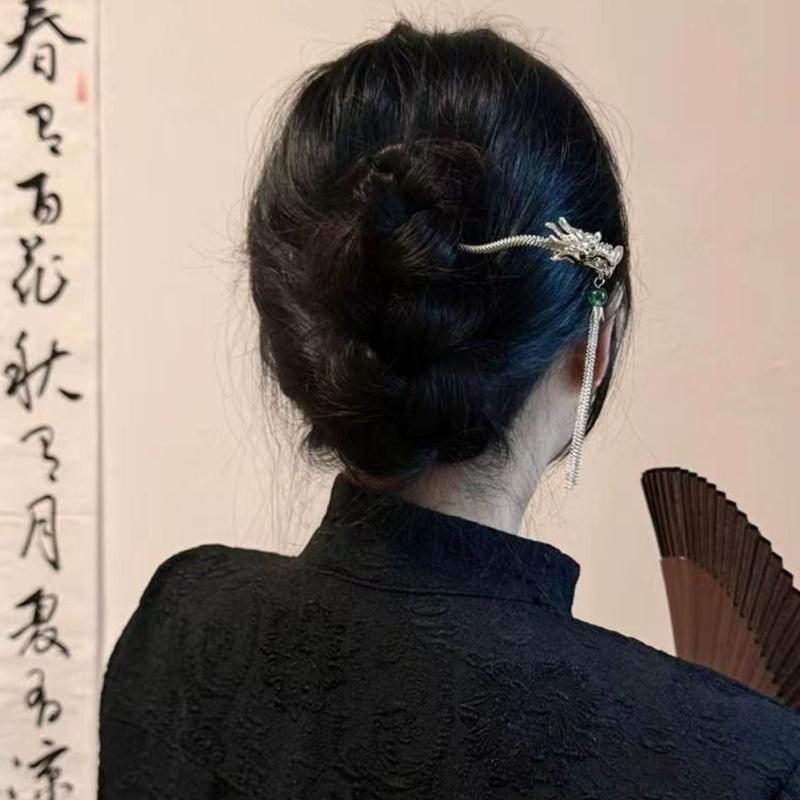 Temperament Dragon Shape Hair Pin New Chinese Style Hair Pins Cheongsam Hanfu Hair Accessories for Woman Teens Long Hair