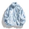 Lamb Wool Coat Men's and Women's Autumn and Winter New Loose Tie-dye Warm Thickened Couple Stand-up Collar Jacket