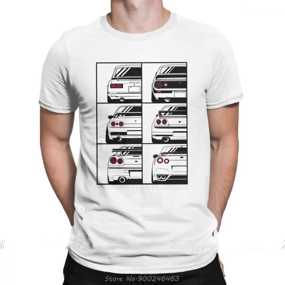 Herren GTR Skyline Geschichte T-Shirt Autos Motoren Japan Jdm Datsun Baumwollkleidung Kurzarm T-Shirt Übergröße T-Shirt Tees Streetwear