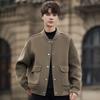 Wool jacket men's spring and autumn double-sided jacket single-breasted short top coat