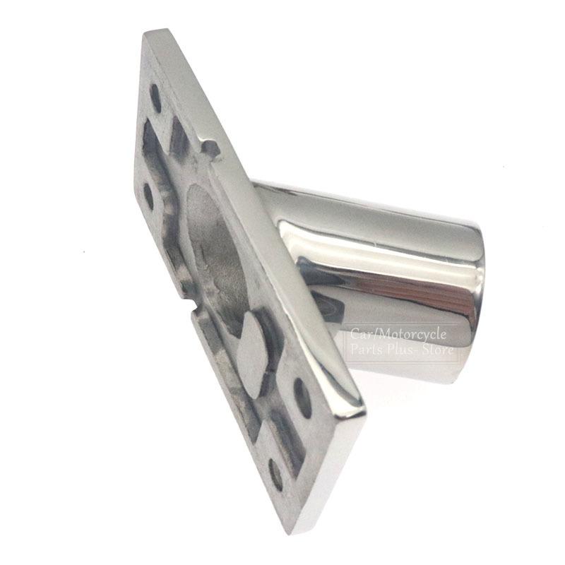 2pcs Square Base Rail Fitting Tube 22/25/30/32mm Rectangular Base For Boat Yachts Marine Hardware Stainless Steel 60 Degree Deck Handrail Rail Fittin