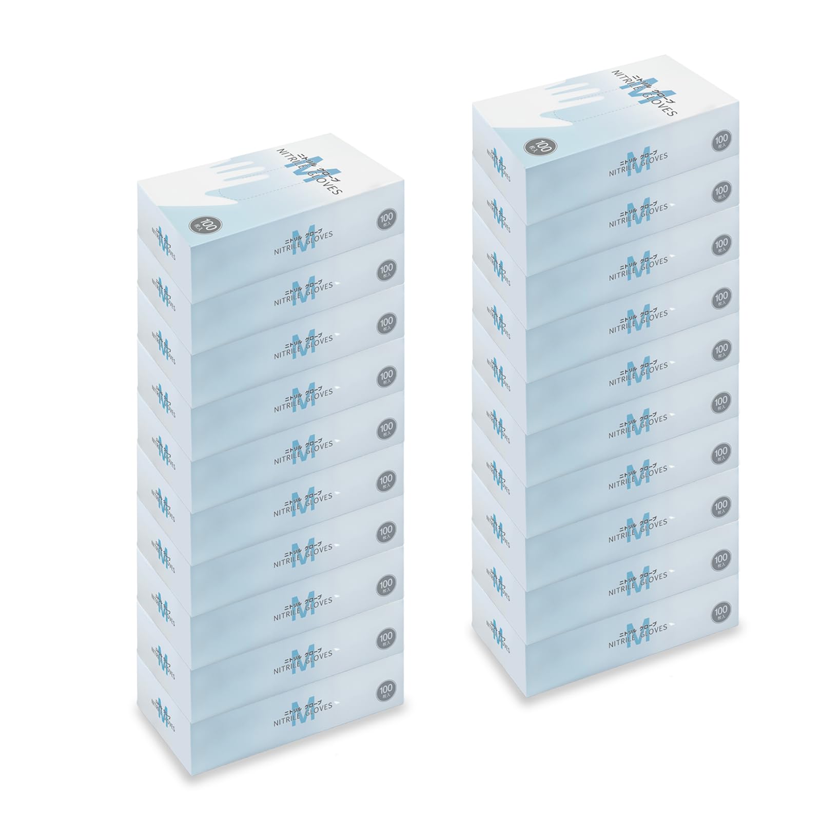 

Disposable Nitrile Ambidextrous boxes x 100 gloves per Sanitation Law AI-WILL Gloves, White, Medium, (20 box) [Food Compliant] Powder-Free, Latex-Free