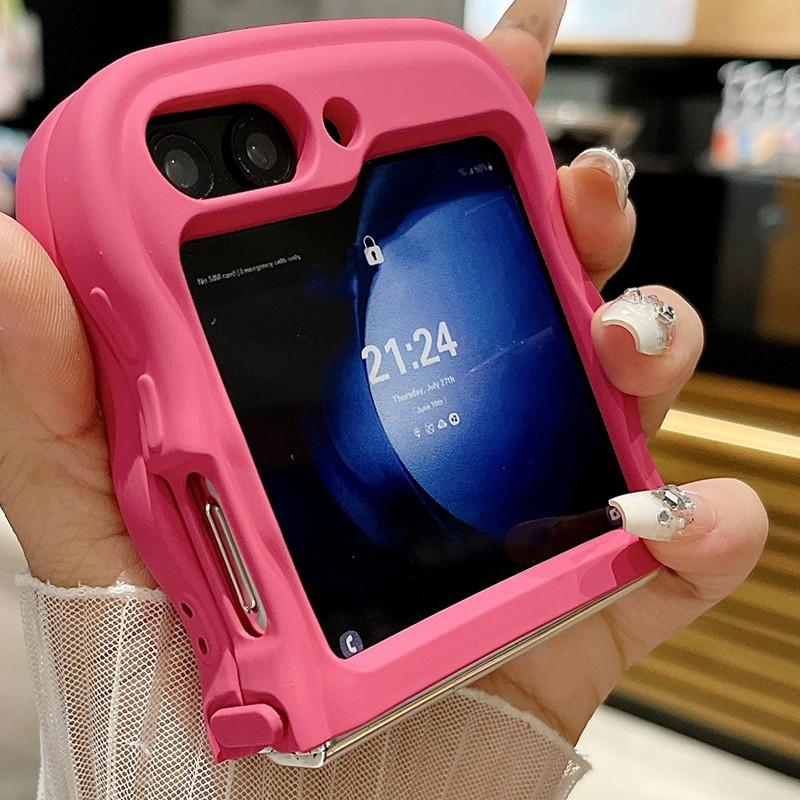 Anwendbar auf Samsung Zflip6 Handyhülle ZFLIP5 Liquid Z4 Fuel Injection Z3 Nische Zflip6 Einfache Volltonfarbe