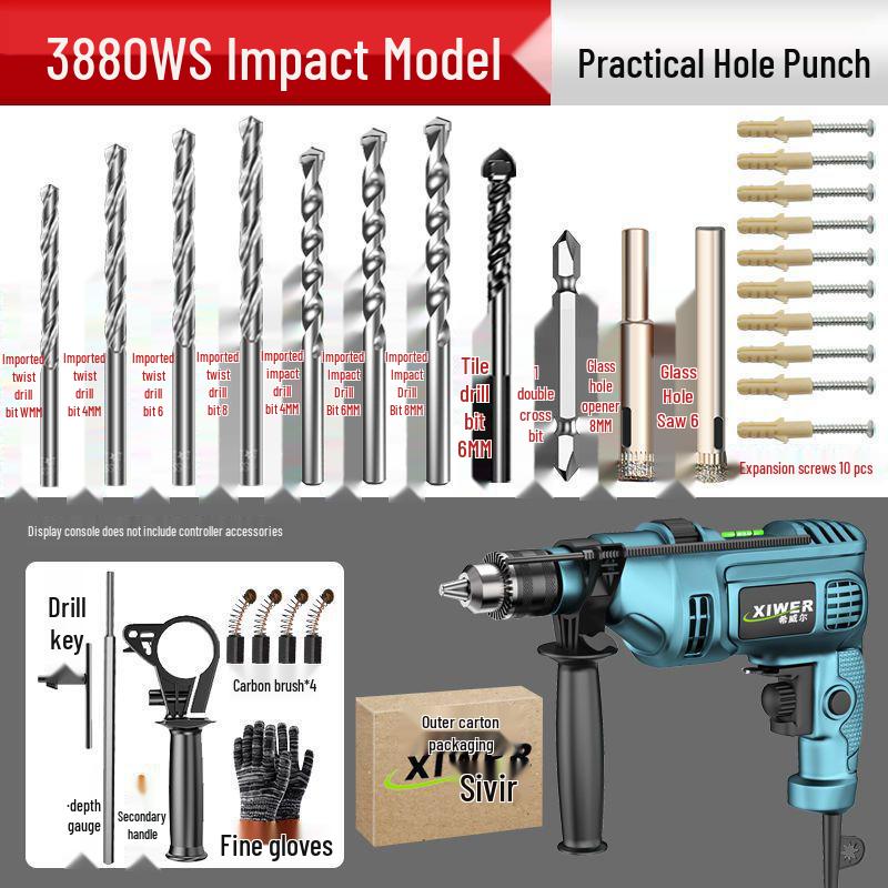 Electric Impact Drill Hand Tool Set for Wall and Household Use