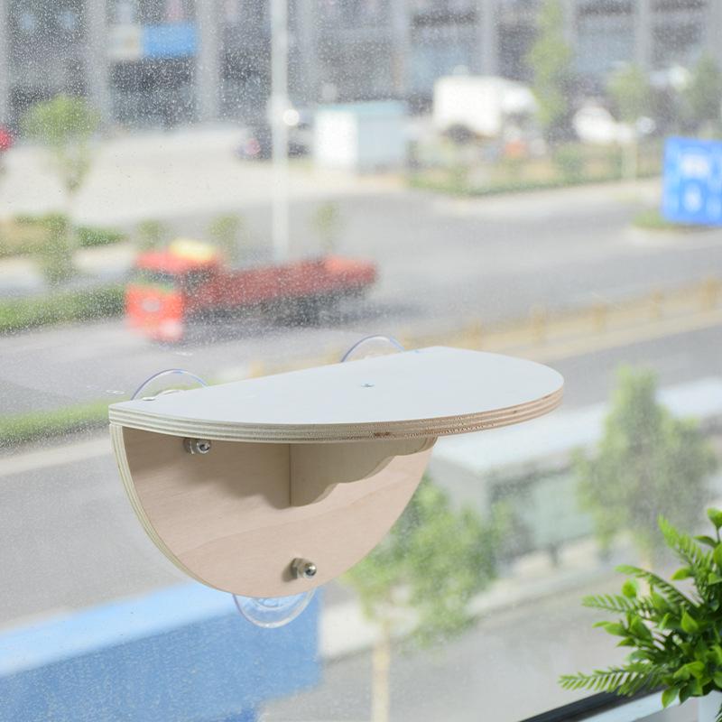 Wooden Suction Cup Cat Hammock: Balcony, Window, or Swing Bed